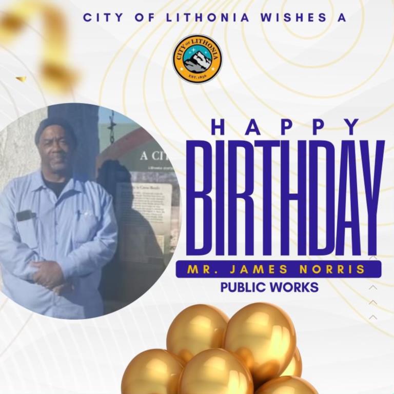 Wishing a Happy Birthday to Public Works Employee James Norris