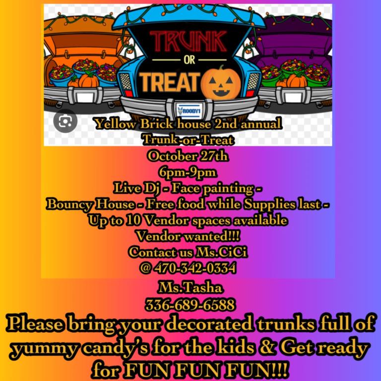 Yellow Brick House 2nd Annual Trunk-or-Treat
